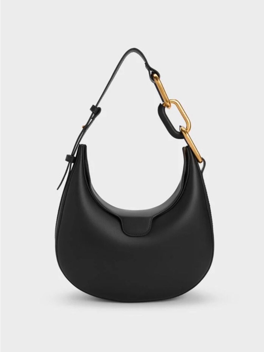 Charles & Keith Kora Metallic-Accent Moon Bag